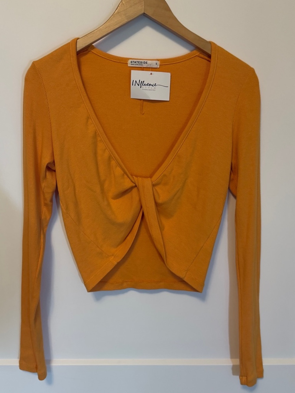 🆕 Stateside Long-Sleeve Twist Front Long Sleeve Shirt New with Tags Small